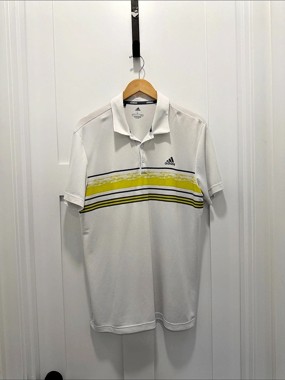 adidas Ultimate365 Printed Polo Shirt White & Yellow